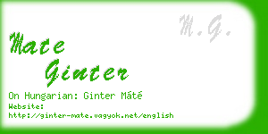 mate ginter business card