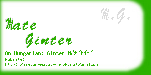 mate ginter business card